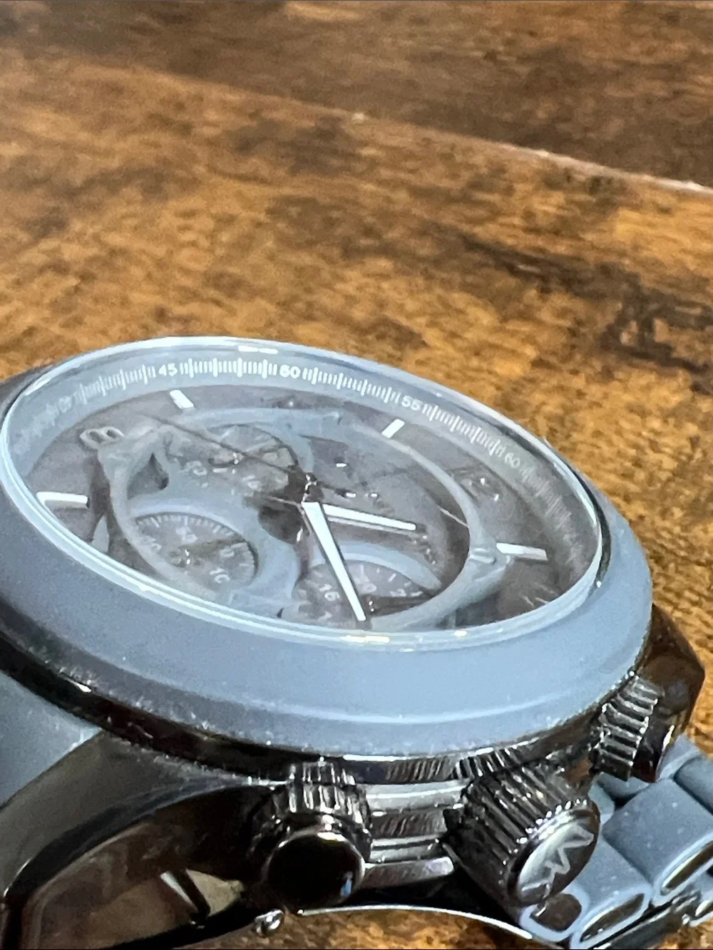 Michael Kors Gray Silicone Chronograph Watch with Subdials